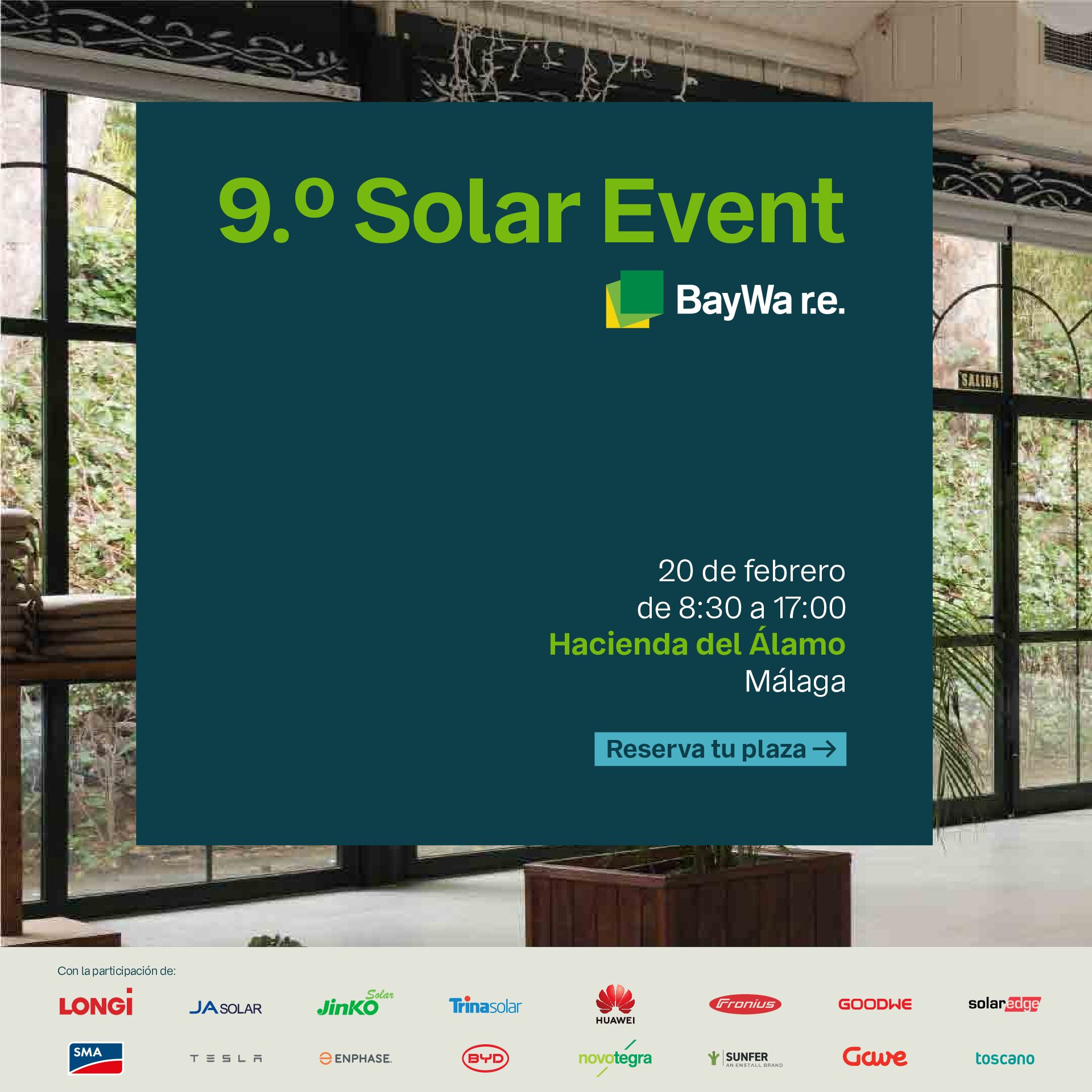 Invitación 9.º Solar Event organizado por BayWa r.e.